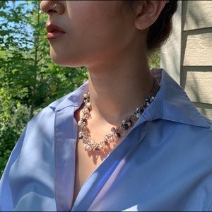 Adjustable Cultured Pearl and Metal Necklace